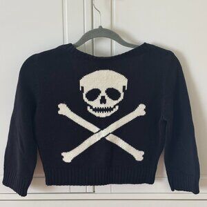 Betsey Johnson black and white skull cardigan Size M